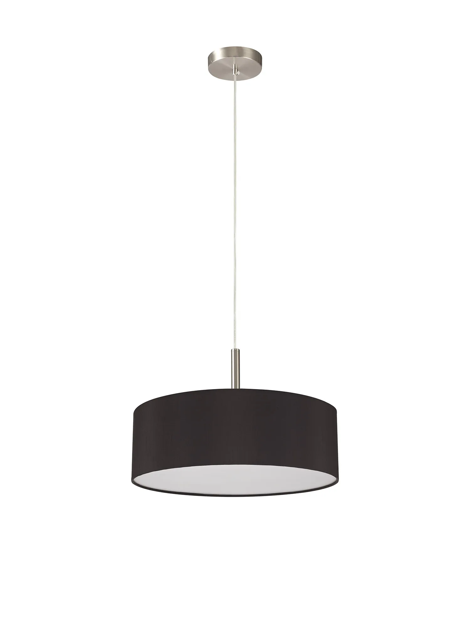 Baymont 45cm 3 Light Pendant Satin Nickel, Black/White DK0719  Deco Baymont SN BL